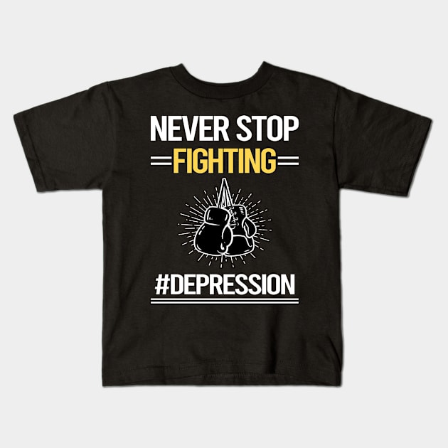 Never Stop Fighting Depression Kids T-Shirt by lainetexterbxe49